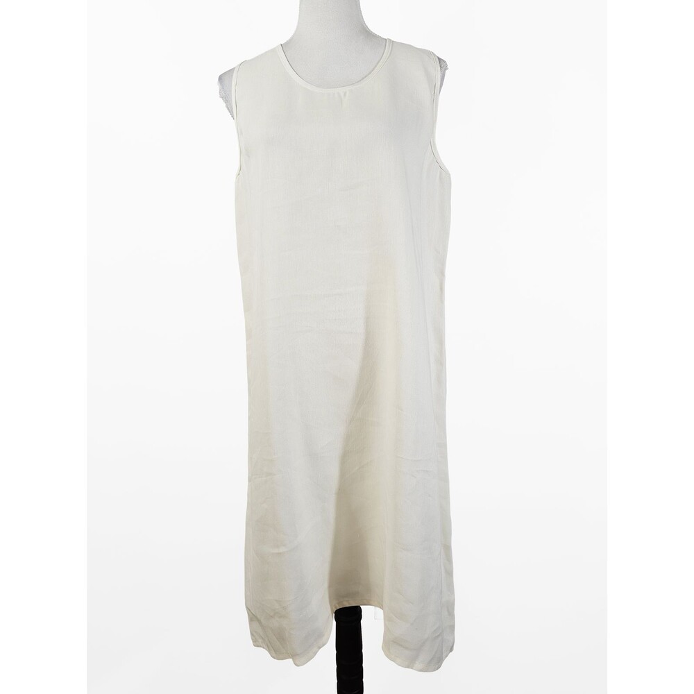 Lbisse XL Linen Blend Cream Off White Sheath Dress NWT